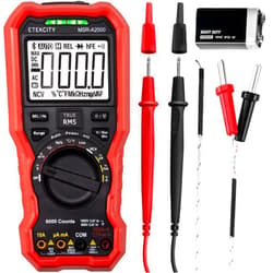 Etekcity Digital Multimeter Voltmeter Tester TRMS 6000 Counts, AC DC Current Voltage Meter, Amp, Ohm, Diode, Capacitance, Frequency, Temperature, NCV, Resistance, Red, MSR-A2000