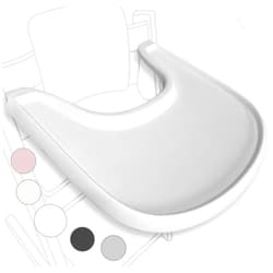 Babarta High Chair Tray Compatible with Stokke Tripp Trapp Chair – Matte White – NO Suction Plate Feature – Ergonomic Curved Design – BPA-Free, Easy to Assemble