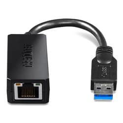 TRENDnet USB 3.0 to Gigabit Ethernet Adapter, Full Duplex 2Gbps Ethernet Speeds, Up to 1Gbps, USB to Gigabit Ethernet Adapter, USB-A, Windows Compatible, USB Powered, Black, TU3-ETG