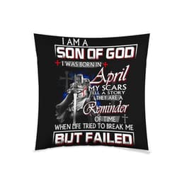 Knight Templar On The Darkest Hour Demons Come Knight Templar I'm A Son Of God April Christian Religious Throw Pillow