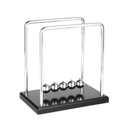 MansWill Newton's Cradle, Desk Decoration Balance Ball/Wooden Base Science Swing Ball/Puzzle Office Toy with Stainless Steel Balls