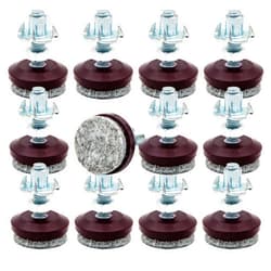 HUAYY Medium Duty Furniture Levelers Adjust Legs,Table and Chairs Leveling Feet|Height Adjustable Protection Integrated High-Density Felt Pads|Heavy Duty 1/4-20x1 Threaded Shank T-Nuts(Set of 12)