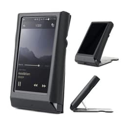 MITER CASE for Astell&Kern AK300, Hand Crafted Miter Leather Case Cover [Patented Stand Case] (Black)