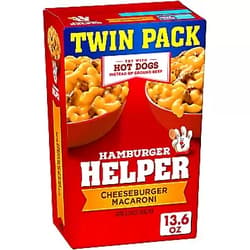 Betty Crocker Hamburger Helper Cheeseburger Macaroni, Made With Real Cheese, Twin Pack, 13.6 oz