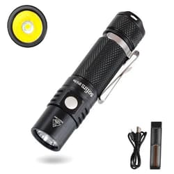 sofirn SP10 Pro Mini Flashlight 900 Lumens, Small AA Flashlight with LH351D LED 90CRI, Anduril 2 UI, Pocket Flashlight for Camping, Outdoor, Hiking Emergency (Black-KIT)