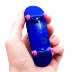 Teak Tuning 32mm Pro Fingerboard Complete - Fully Assembled with Pro Level Components - Pro Shaped Wooden Deck (32x97mm), UltraSpin Bearing Wheels, Prodigy Gen2 Trucks - Blue & Pink