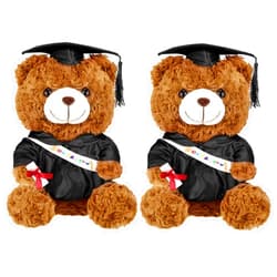 Sotiff 2 Pcs Graduation Plush Bear Class of 2024 Graduation Bear Plush Stuffed Animal Toys Grad Bear with Graduation Gown Cap for Kindergarten Elementary School College Graduation Gift(Black, 9 Inch)