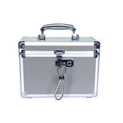 Imicsun Simple Keyed Lock Medication Box Medium Grey Portable Lockbox for Meds