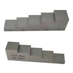 VTSYIQI 5 Step Calibration Block for ultrasonic Thickness Gauge 5mm 10mm 15mm 20mm 25mm Calibration Block Thickness and linearity in NDT Testing w/ 1018 Steel Color White