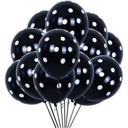 TONIFUL 100pcs Black and White Polka Dots Balloons 12inch large Polka Dot Latex Party Balloons for Wedding Birthday Party Festival Decoration Halloween Supplies