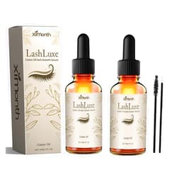 Aohoyaca Lashluxe Castor Oil Vegan Growth Serum,Lashluxe Castor Oil Growth Serum,Longer and Thicker,LashLuxe Castor Oil Growth Serum,Promote Eyelash Growth (2PCS) ﻿