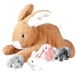 Syhood 5 Pcs Mom and Baby Mini Animals Stuffed Animal Set for Boys and Girls, Animal Toys (Bunny)