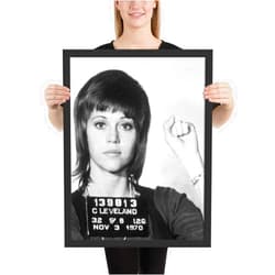 Tony Rubino Jane Fonda Mug Shot Horizontal Enhanced Matte Paper Framed Poster (in)