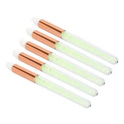 Dioche 5pcs Lip Blending Brush, Round Tip Rhinestones Handle Soft Hair Lipstick Smudge Applicator Brush Makeup Brushes Cosmetics Beauty Tool