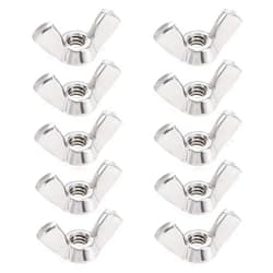 uxcell #10-24 Wing Nuts 304 Stainless Steel Shutters Butterfly Nut Hand Twist Tighten Fasteners Parts 10pcs