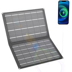MARBERO 21W Foldable Solar Panel with USB-C USB-A Outputs for Phones, Power Banks, Tablets, Portable Solar Charger Waterproof for Camping, Hiking, Backpacking, Power Outage