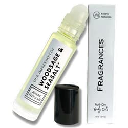 Avany Naturals Wood Sage & Sea Salt - Scented Body Oils for Women - Roll On Fragrance Samples, Small Travel Size Perfume, Purse Accessories (JoMalone Inspired)