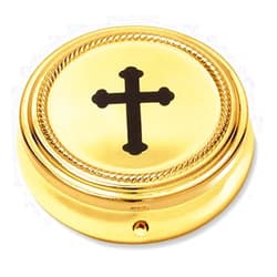 Autom Catholic Budded Cross Gold Toned Pyx Case, 2 1/4 Inch (Original Version)