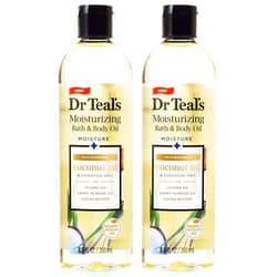Dr Teal's Dr. Teals Coconut Bath & Body Oil Gift Set (2 Pack, 8.8oz Ea.) - Nourishing Coconut Essential Oils Blended with Sweet Almond Oil & Cocoa Butter - Paraben & Phthalate Free - at Home Spa Kit