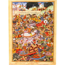 Wee Blue Coo Painting Battle Scene Victory Ali Quli Khan India Art Canvas Print