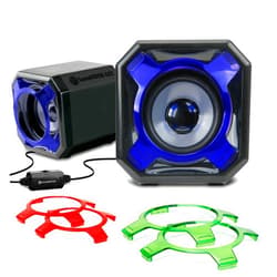 GOgroove GS3 Laptop Computer Speakers USB Powered with Wired AUX Cord for Laptop Desktop - Work Station Home Speakers with in-Line Volume Dial, and Color Speaker Cover Options (1-Pack)