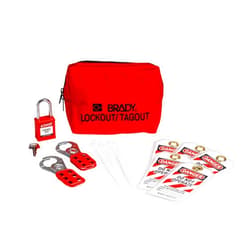 BRADY Electrical Lockout Tagout Kit with Hasps, Loto Tags, 1 Red Safety Padlock | Electrical Lock Out Tag Out Kit - 153668