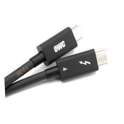 OWC Thunderbolt 4 Cable, Thunderbolt Certified, 2.0 Meter (6.56 ft.), 40 Gb/s Data Transfer, 100W Power Charging, Compatible with Thunderbolt 4, Thunderbolt 3, USB-C, and USB4 Devices, Black