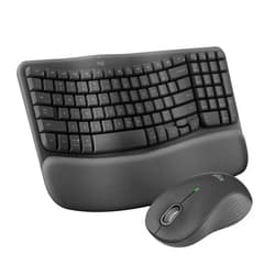 Logitech Wave Keys MK670 Combo, Wireless Ergonomic Keyboard with Signature M550 L Wireless Mouse, Comfortable Natural Typing, Bluetooth, Logi Bolt, for Multi-OS, Windows/Mac - Graphite