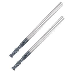 uxcell Square Nose End Mill, 4mm Tip Dia Solid Carbide AlTiN Coated CNC Router Bits 2 Flute Spiral Milling Cutter HRC45 with 4mm Shank 75mm (3-inch) Length, 2pcs