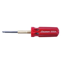Picquic 48102 full-size SIXPAC Plus multi-bit screwdriver with seven bits, Bright Red Opaque