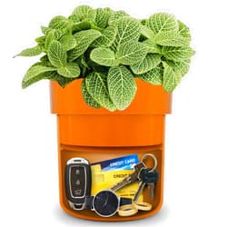 ISLANDSAFE Diversion Safe, Secret Hidden Key Safe Lock Box, Flower Pot Key Holder for Outdoor, Garden, Home, Office, Yard Hiding Vault Cash, Plants Not Include (Matte Terracotta)