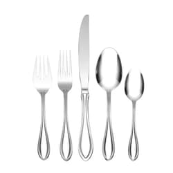 Oneida American Harmony 45 Piece Everyday Flatware, Service for 8, 18/0 Stainless Steel, Silverware Set, Dishwasher Safe, Silver