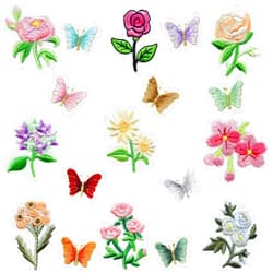 Rusofie 18 Pcs Embroidery Patches Beautiful and Moving Butterfly Flowers Cloth Embroidered Chapters for Fashion Crafts DIY Clothing Home Textile Toys Package Gifts Decoration