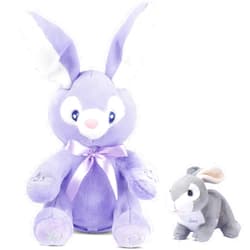 Dimple Stuffed Animal Set - Easter Baby Bunny Plush & Bella Animated Bunny with Peek-a-Boo & Singing Songs - Easter Basket Stuffers for Boys - Perfect Baby Gifts for Ages 0 & Up
