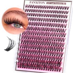 FANXITON Lash Clusters 280Pcs Wispy Lash Clusters D Curl 8-16Mix Natural Eyelash Clusters 40D Individual Eyelash DIY Lash Extensions at Home(0.07D 40D)