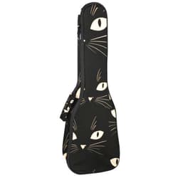 Niaocpwy Ukulele Case with Storage, Cats Black Pattern Waterproof Ukulele Padded Bag with Backpack Straps