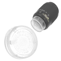 Fotodiox Designer (Clear) Rear Lens Cap Compatible with Nikon F-Mount Lenses (Non-AI, AI, AIS, AF, AFD, AFS, G, DX, FX)