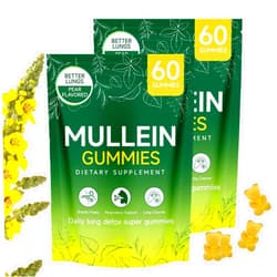 Aevezom Mullein Gummies for Lungs-4000mg Mullein Leaf Herb Extract-Natural Herbal Supplement,Respiratory,Digestive,Immune Support-Lung Cleanse for Smoker 120 Gemmies(2)