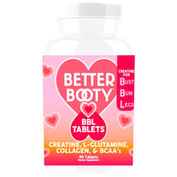 Angry Supplements Better Booty BBL Tablets - Creatine for Booty Gains & Muscle Building, Glute Builder Supplement for Women with Creatine Monohydrate, L-Glutamine, Collagen, and BCAA's (90ct)