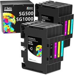 Xcinkjet Sublimation Ink Cartridge for Print Manager Upgrade Compatible with Sawgrass Virtuoso SG500 SG1000 Printers (BK/C/M/Y, 8 Pack)