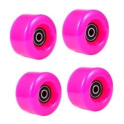 Happyyami 4Pcs PU Double Row Roller Skate Wheels with Bearings Durable Skating Accessories for Outdoor Use for Quad Skates Inline Skating and Recreational Fun
