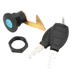 Acouto trunk lock cylinder, Motorcycle Key Lock Kit Rear Trunk Locks Set Scooter Fitting Tail Lock Aluminum Plastic Universal for Electric Motorcycles Storage Trunk (C hook)