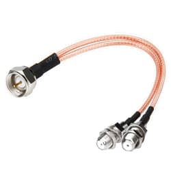 RFAdapter F-Type RG6 Splitter Coax Cable, 75Ohm TV Antenna 3 Way Splitter Combiner F Male to F Dual Female RG316 Coaxial Cable 6inch