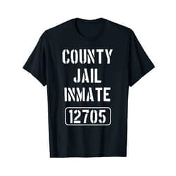 Prison Costume Tshirt Designs 001 Prisoner Costume Tshirt | County Jail Inmate Tee T-Shirt