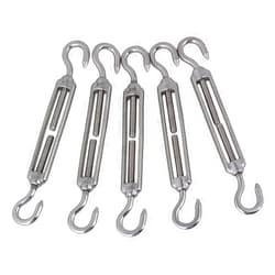 eoocvt 5pcs M5 Stainless Steel 304 Turnbuckle Wire Rope Tension (Hook & Hook)