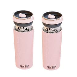 Asobu Multi Can Cooler Insulated Sleeve fits for Slim and Standard 12 Ounce Hard Seltzer Soda or Beer Cans with Straw- Valentine's Day Gift (Glitter pink 2 pack)
