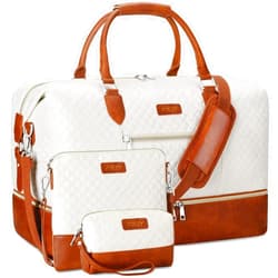 ITIEZY Weekender Bag for Women, Travel Duffel Bag Carry On Overnight Bag with Shoe Compartment Large Nylon Travel Weekend Tote Bag