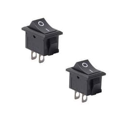 Heyiarbeit 2pcs On/Off Boat Rocker Switch Toggle Switch Snap AC 250V/6A 125V/10A 2 Pin 2 Position for Boat Household Appliances Black KCD1-101