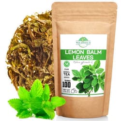 WILDFIELD HERBS 100 Bags Dried Lemon Balm Herb Frontier Loose Lemon Balm Tea Bags (Melissa Officinalis tea) - 100 Count 1.5 g Tea Bags Melissa Herb Tea te de toronjil