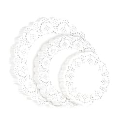 Svalor Paper Doilies Assorted Sizes, 4.5inch 6.5inch and 8.5 inch Doilies for Food, 99 Pieces Disposable Lace Paper Doilies for Tables, Round Paper Placemats Bulk for Cakes Desserts Crafts(White)